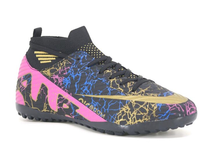 Twingo Merdane 565 LaLiga Çoraplı Halı Saha Ayakkabısı Siyah - Altın Desenli - Twingo