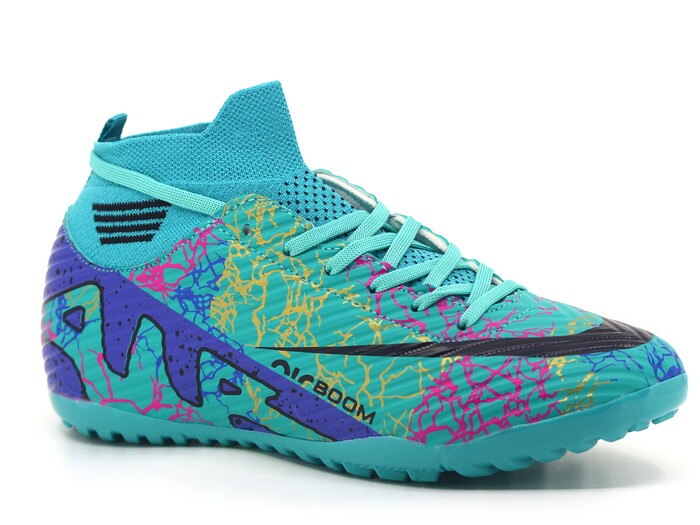 Twingo Merdane 565 LaLiga Çoraplı Halı Saha Ayakkabısı Turkuaz - Mor Desenli 