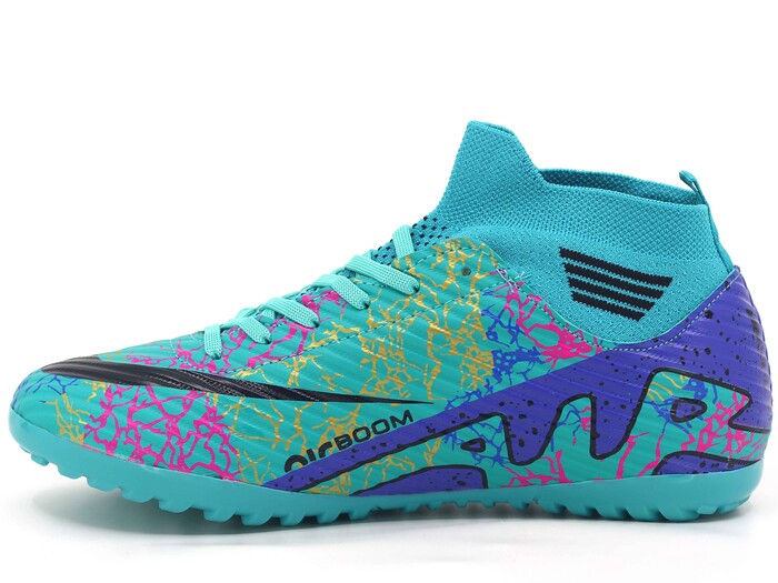 Twingo Merdane 565 LaLiga Çoraplı Halı Saha Ayakkabısı Turkuaz - Mor Desenli - Twingo (1)