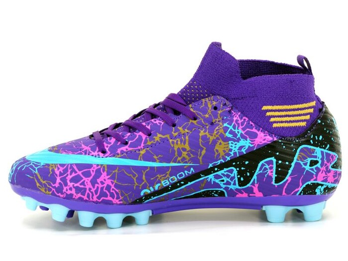 Twingo Merdane 565 LaLiga Çoraplı Krampon Ayakkabı Mor - Turkuaz Desenli - Twingo (1)