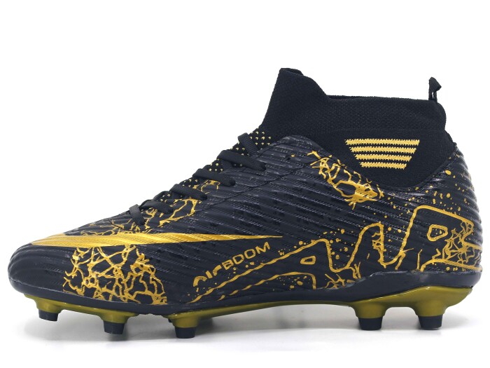 Twingo Merdane 565 LaLiga Çoraplı Krampon Ayakkabı Siyah - Siyah - Altın Desenli - Twingo (1)