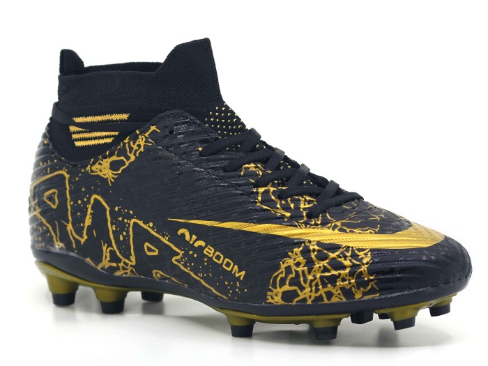 Twingo Merdane 565 LaLiga Çoraplı Krampon Ayakkabı Siyah - Siyah - Altın Desenli 