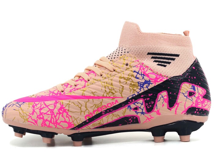 Twingo Merdane 565 LaLiga Çoraplı Krampon Ayakkabı Somon - Siyah Desenli - Twingo (1)