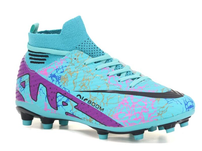 Twingo Merdane 565 LaLiga Çoraplı Krampon Ayakkabı Turkuaz - Mor Desenli - Twingo