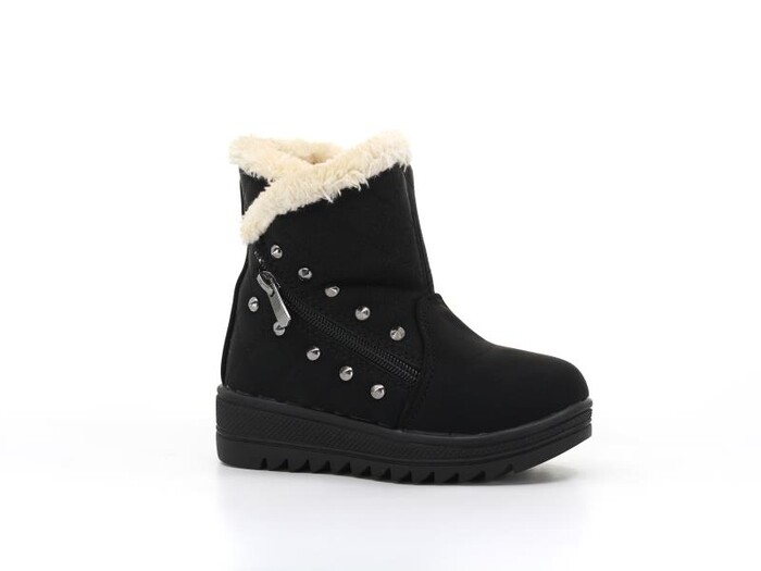 Twingo Patik 6411 Fermuarlı Kız Bot Siyah - Bej - Twingo