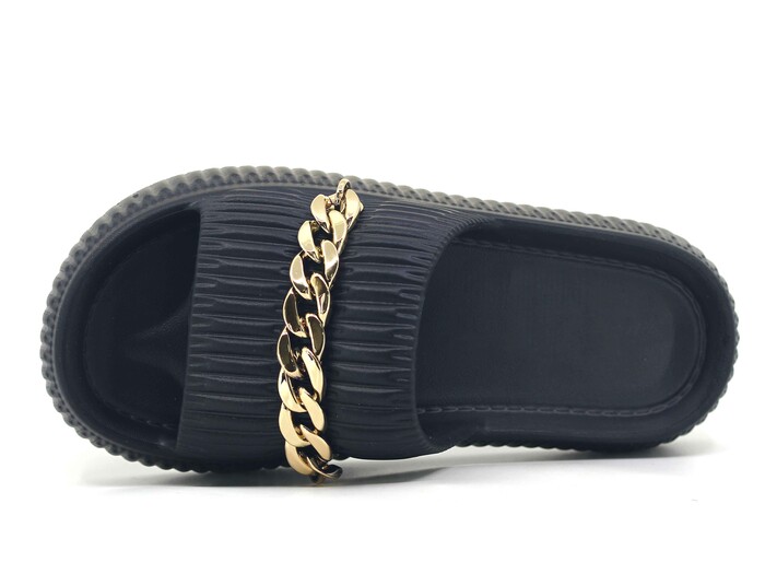 Twingo Zenne 292 Zincirli Havlu Poşetli Lux Eva Terlik Siyah - Twingo (1)