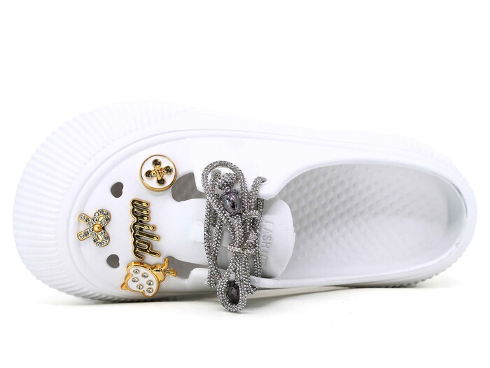 Twingo Zenne 3404 Bağcıklı Taşlı Eva Babet Ayakkabı Beyaz - 2