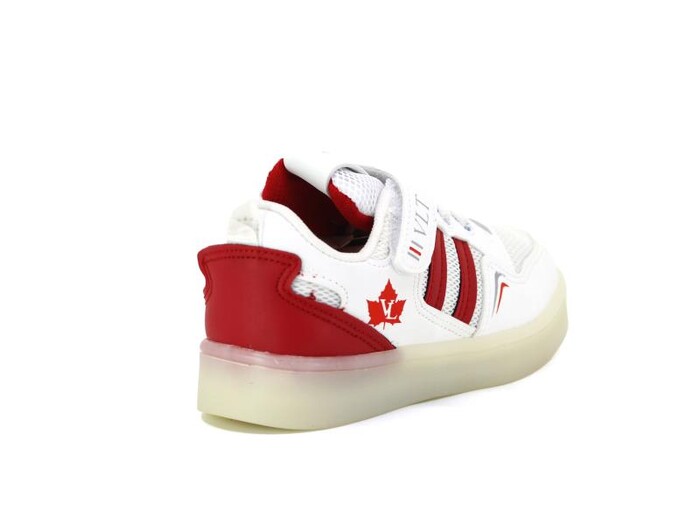 Valent Patik 027 Işıklı Anorak Spor Ayakkabı Beyaz - Kırmızı - Thumbnail