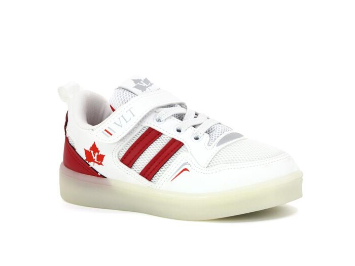 Valent Patik 027 Işıklı Anorak Spor Ayakkabı Beyaz - Kırmızı - Thumbnail