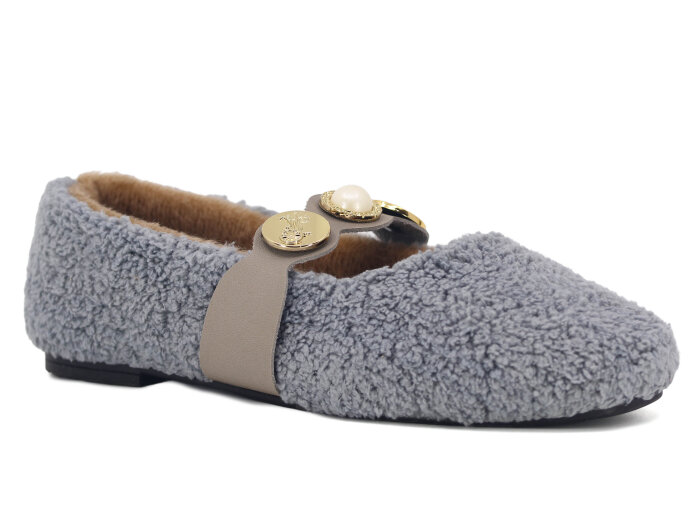 Ven Zenne Tura Tokalı Ev Ayakkabısı Gri - Ven