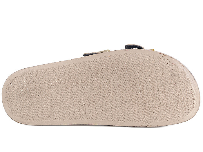 Vitali Zenne Toya Hasır Çift Toka Kutulu Günlük Terlik Bej - 3