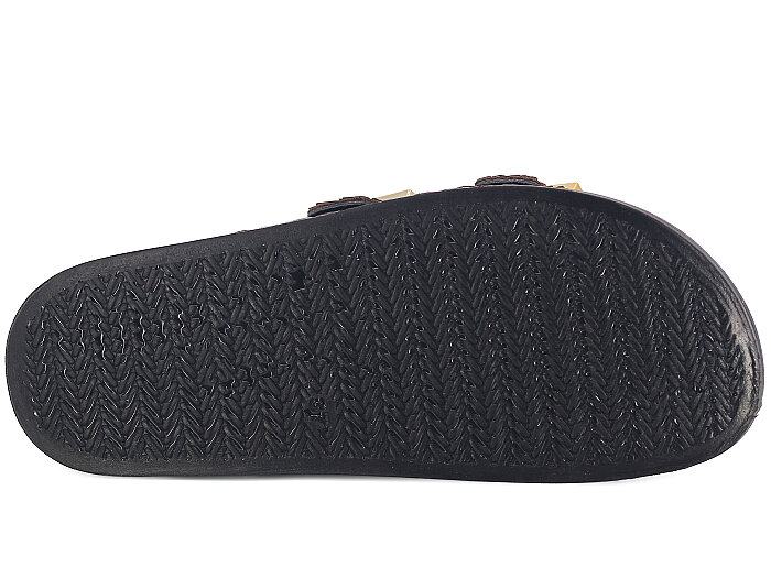 Vitali Zenne Toya Hasır Çift Toka Kutulu Günlük Terlik Kahve - 3