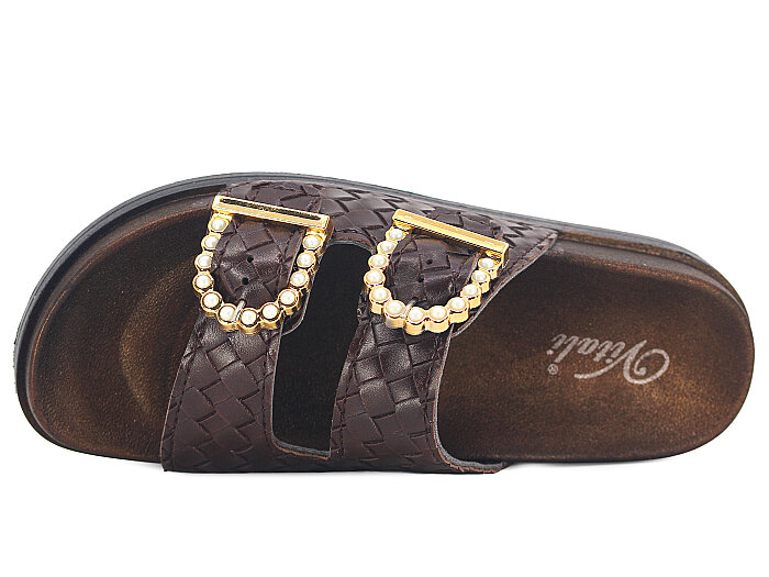 Vitali Zenne Toya Hasır Çift Toka Kutulu Günlük Terlik Kahve - Vitali (1)