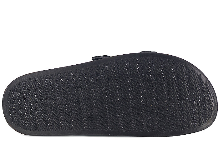 Vitali Zenne Toya Hasır Çift Toka Kutulu Günlük Terlik Siyah - 3