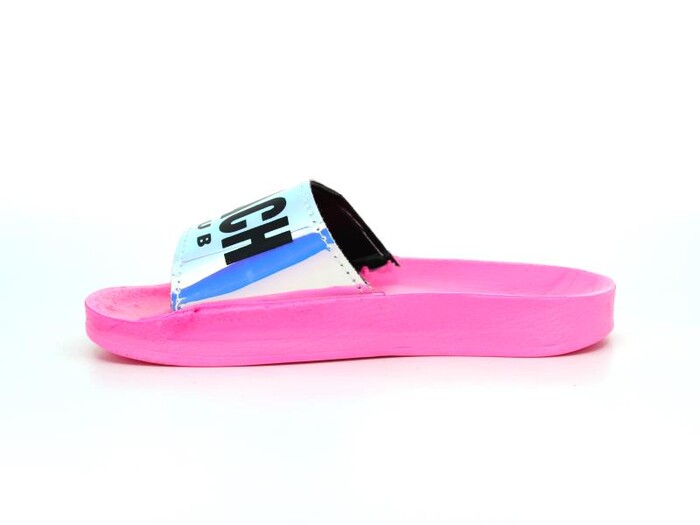 Vizyon Filet 519 Beach Florasan Renkli Taban Günlük Terlik Gümüş - Fuşya - 2