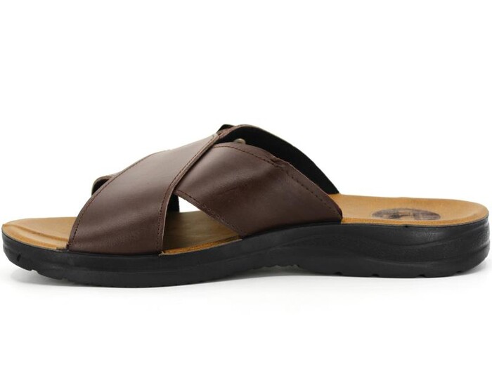 Vizyon Merdane 9121 Çapraz Tokalı Battal Günlük Terlik Kahve - Vizyon (1)