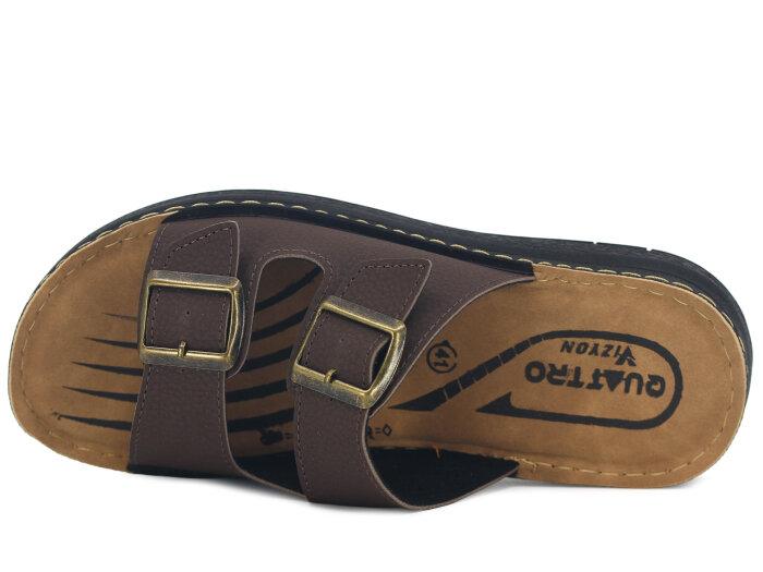 Vizyon Merdane 9511 Petli Dikişli Günlük Terlik Kahve - 2