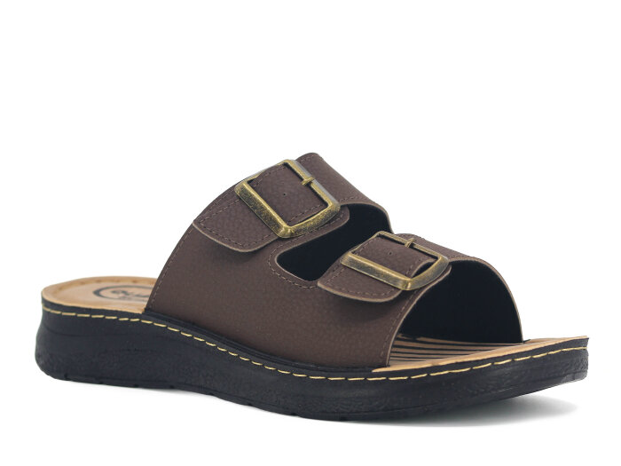 Vizyon Merdane 9511 Petli Dikişli Günlük Terlik Kahve - 1