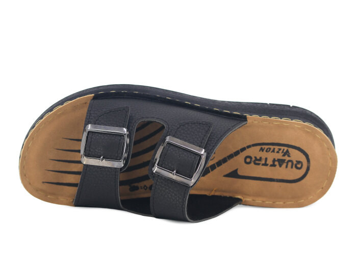 Vizyon Merdane 9511 Petli Dikişli Günlük Terlik Siyah - 2