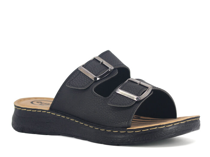 Vizyon Merdane 9511 Petli Dikişli Günlük Terlik Siyah - 1