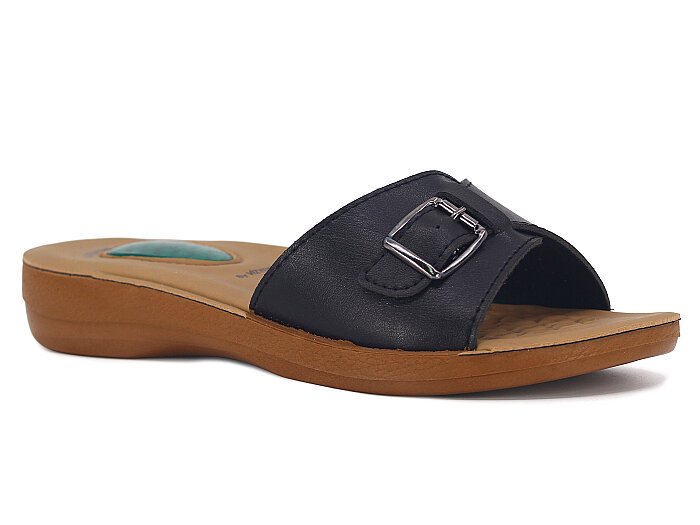 Vizyon Zenne 4502 Jelli Poşetli Günlük Terlik Siyah - Camel - 1