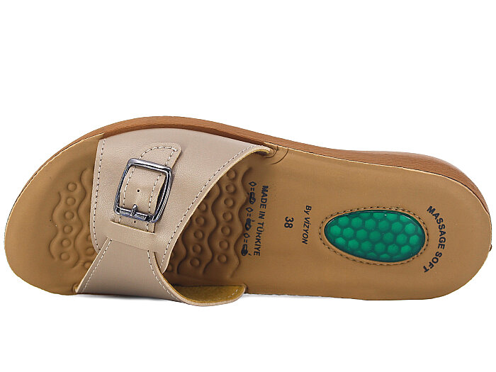 Vizyon Zenne 4502 Jelli Poşetli Günlük Terlik Vizon - Camel - 2