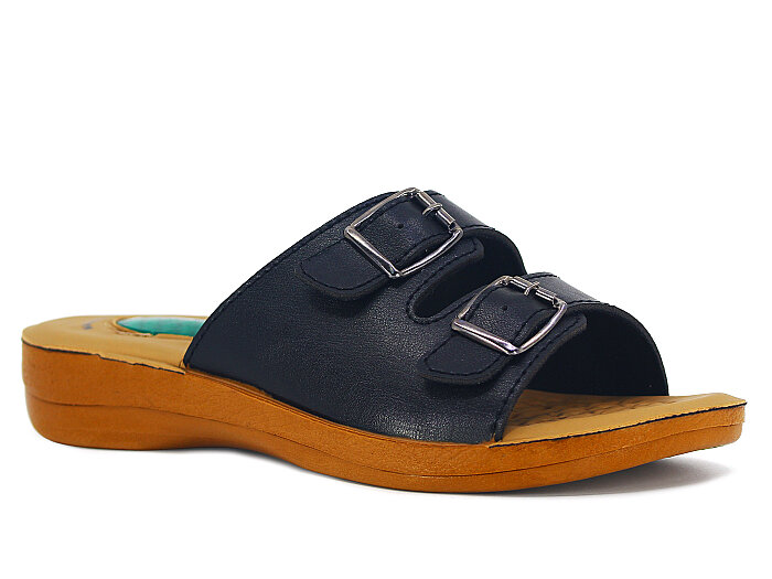 Vizyon Zenne 4506 Jelli Çift Toka Poşetli Günlük Terlik Siyah - Camel - 1