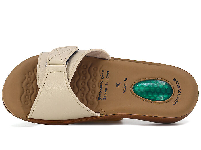 Vizyon Zenne 4507 Jelli Poşetli Günlük Terlik Bej - Camel - 2