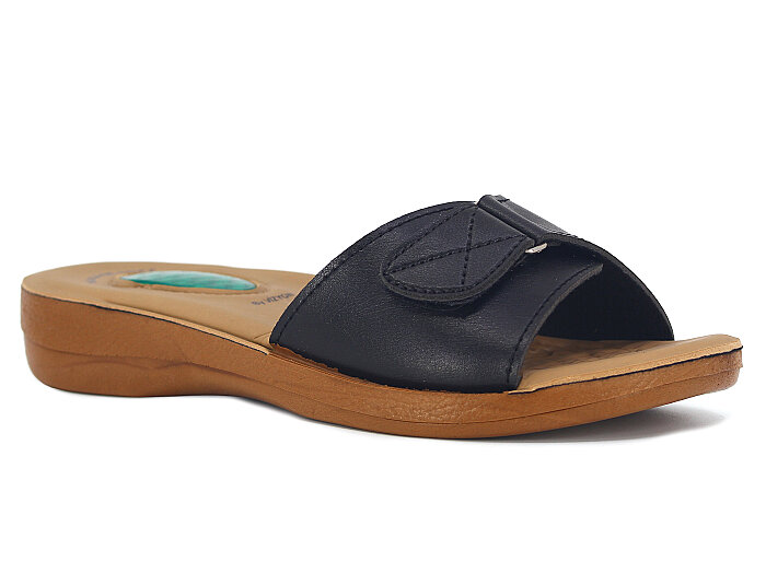 Vizyon Zenne 4507 Jelli Poşetli Günlük Terlik Siyah - Camel - Vizyon