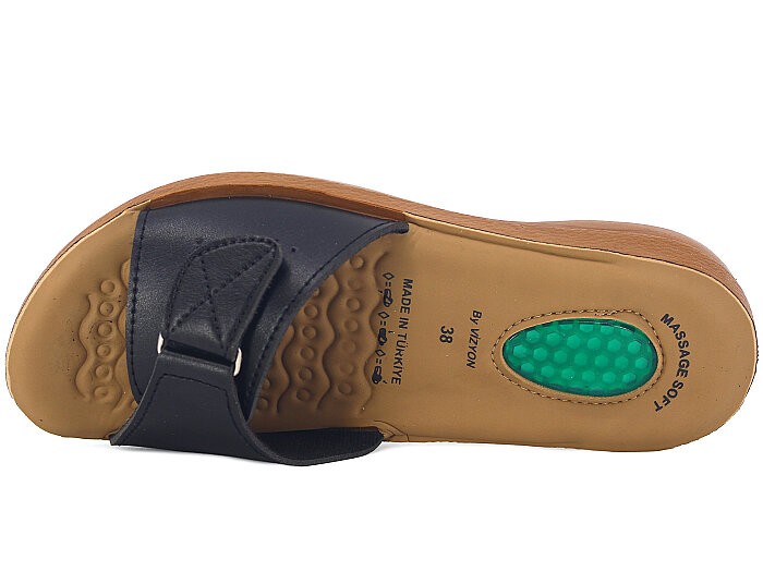 Vizyon Zenne 4507 Jelli Poşetli Günlük Terlik Siyah - Camel - Vizyon (1)