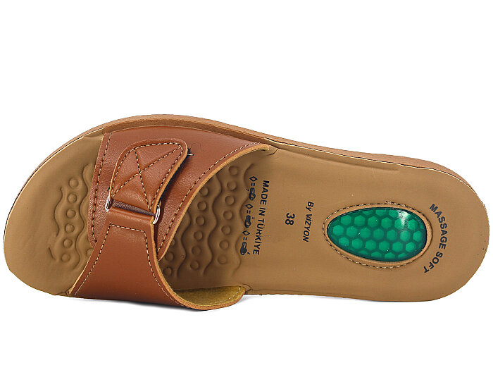 Vizyon Zenne 4507 Jelli Poşetli Günlük Terlik Taba - Camel - 2