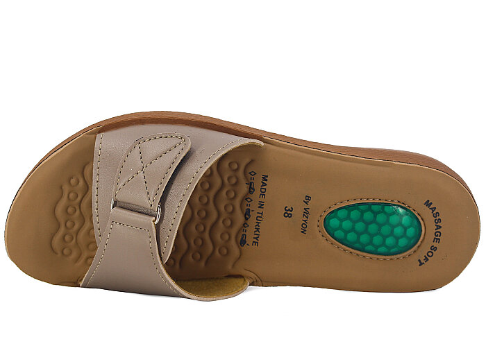 Vizyon Zenne 4507 Jelli Poşetli Günlük Terlik Vizon - Camel - Vizyon (1)