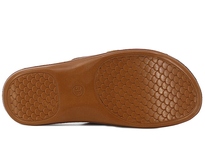 Vizyon Zenne 4508 Jelli Çapraz Cırtlı Poşetli Günlük Terlik Taba - Camel - 3