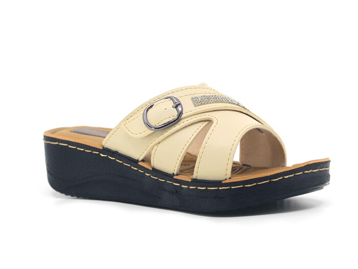 Vizyon Zenne 5426 Pedli Kutulu Günlük Terlik Bej - Vizyon