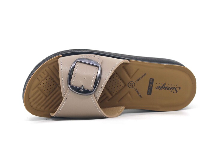 Vizyon Zenne 5502 Simge Tek Toka Pedli Kutulu Günlük Terlik Vizon - 2