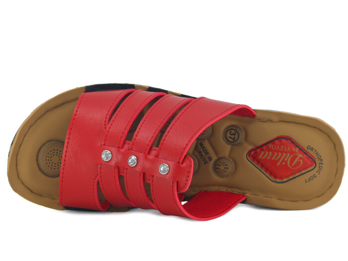 Vizyon Zenne 5712 Pedli Kutulu Günlük Terlik Kırmızı - 2