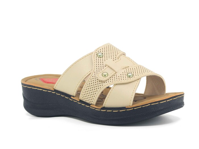 Vizyon Zenne 5714 Pedli Kutulu Günlük Terlik Bej - 1