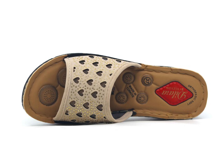 Vizyon Zenne 5717 Pedli Kutulu Günlük Terlik Bej - 2