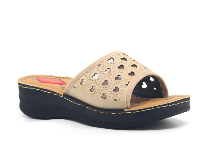 Vizyon Zenne 5717 Pedli Kutulu Günlük Terlik Bej - Vizyon