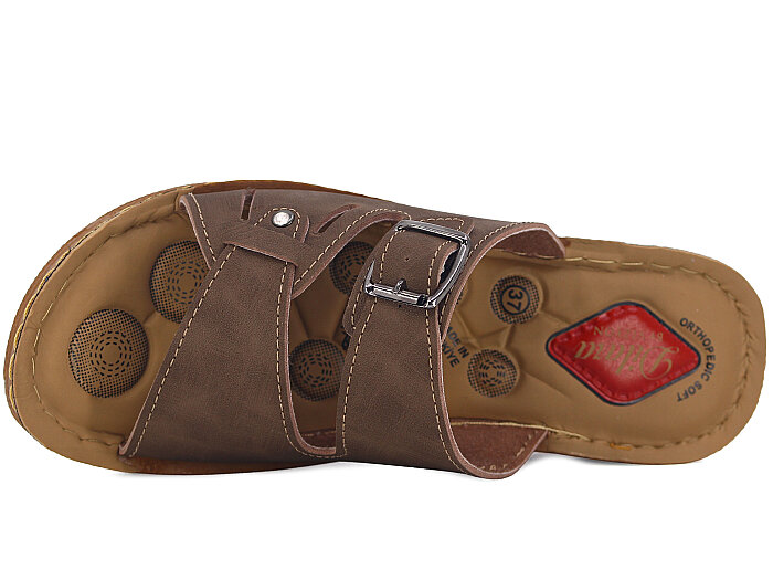 Vizyon Zenne 5723 Dilara Çift Toka Topuklu Pedli Kutulu Günlük Terlik Vizon - 2