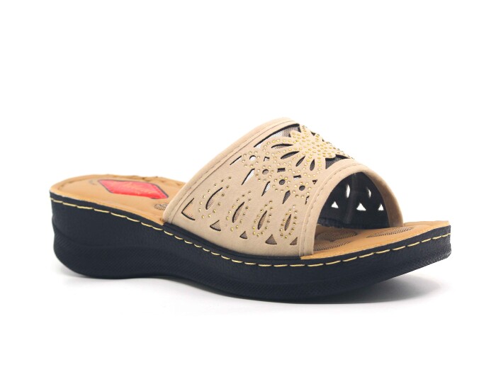 Vizyon Zenne 5742 Pedli Kutulu Günlük Terlik Bej 