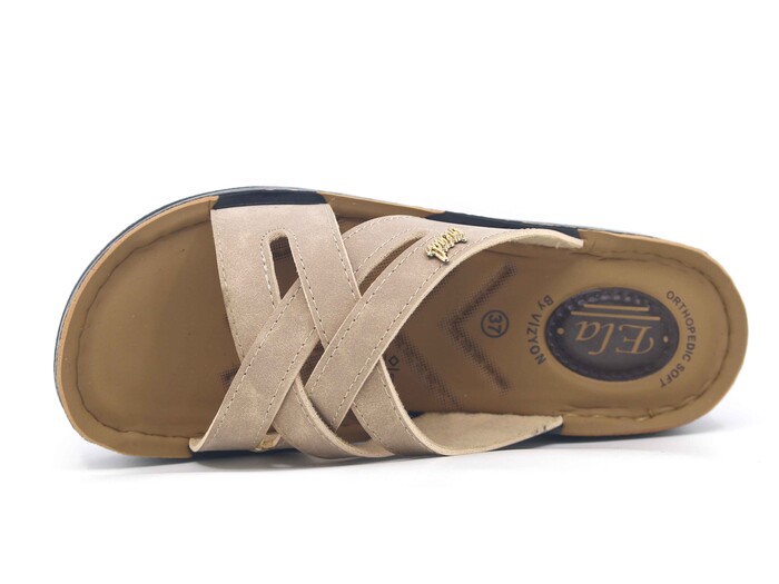 Vizyon Zenne 5813 Pedli Kutulu Günlük Terlik Bej - Vizyon (1)