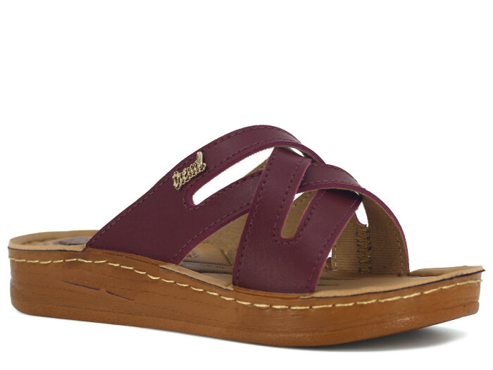 Vizyon Zenne 5813 Pedli Kutulu Günlük Terlik Bordo - Vizyon