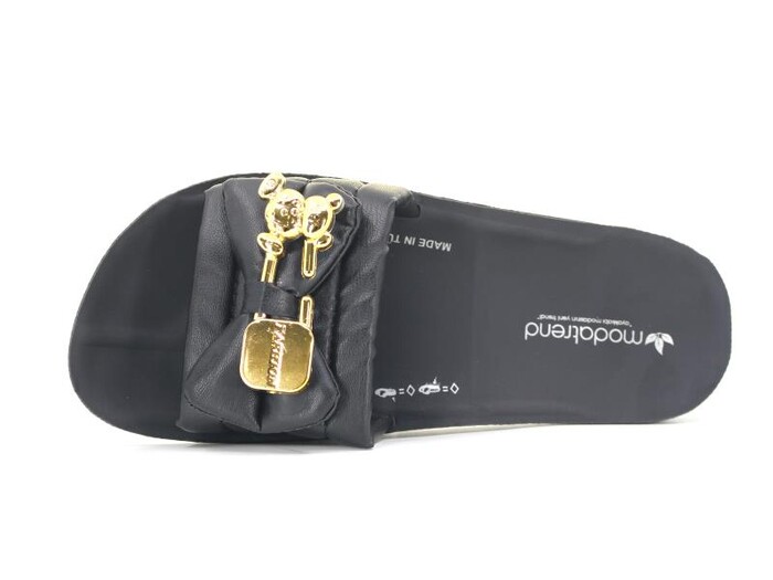 Vizyon Zenne Gb-15 Fiyonklu Siyah Taban Günlük Terlik Siyah - 2