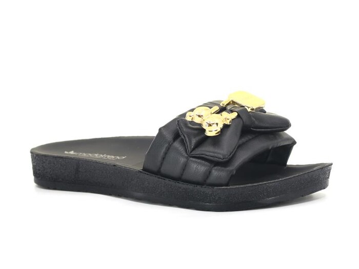 Vizyon Zenne Gb-15 Fiyonklu Siyah Taban Günlük Terlik Siyah - Vizyon