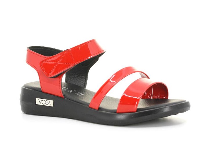 Voga Zenne 1300-154 Kutulu Sandalet Kırmızı Rugan - Voga