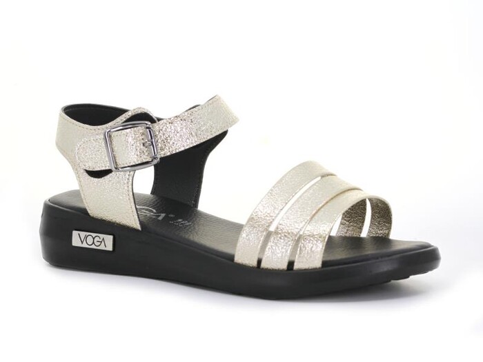 Voga Zenne 1300-158 Kutulu Üç Bant Sandalet Altın - 1