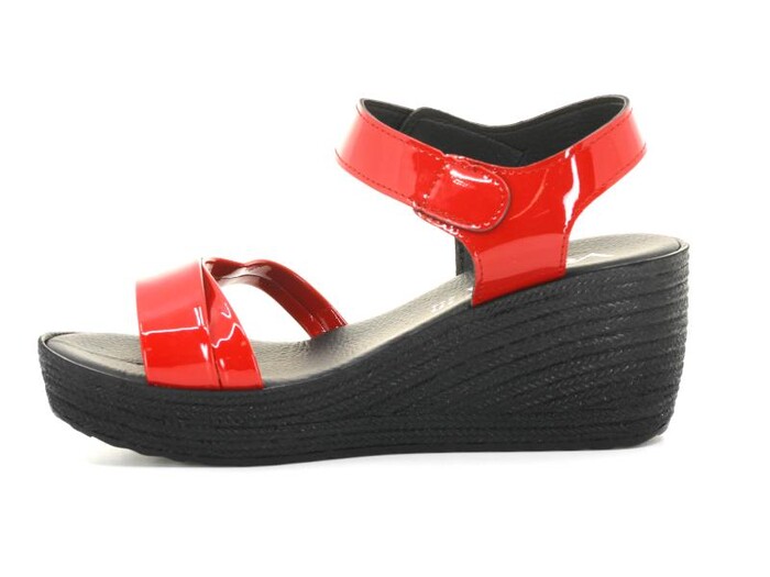 Voga Zenne 2000-154 Kutulu Sandalet Kırmızı Rugan - Voga (1)