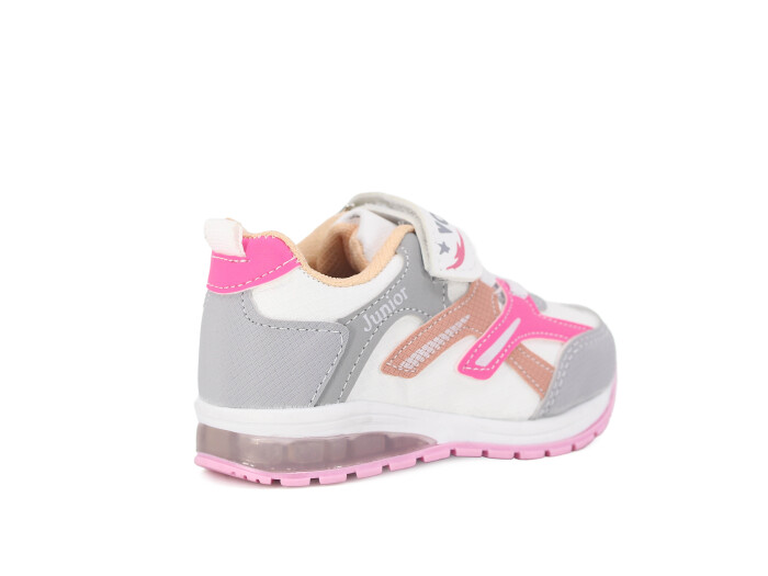 Volter Bebe 117 Işıklı Cilt Spor Ayakkabı Beyaz - Pembe - 3