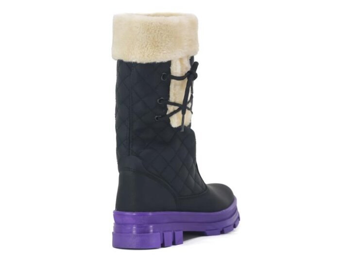 Walking Rota Filet 021 Uzun Çizme Siyah - Bej - Mor - 3